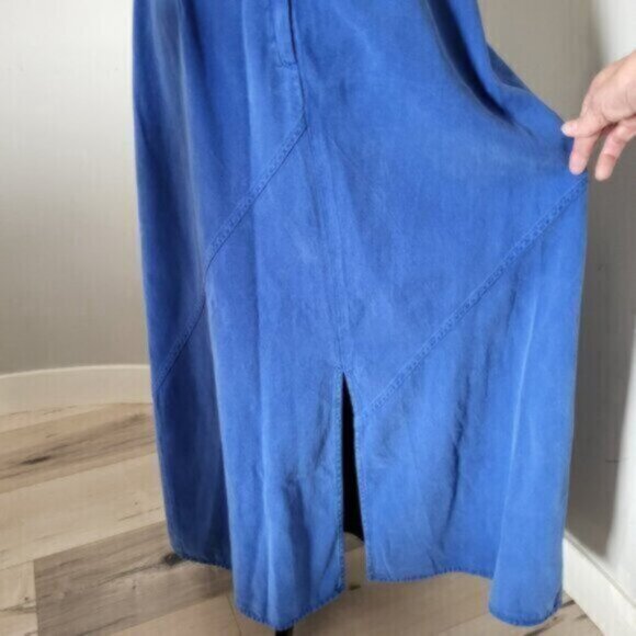 Vintage Denim Jean Blue Maxi Skirt Sz 10 - Picture 4 of 14
